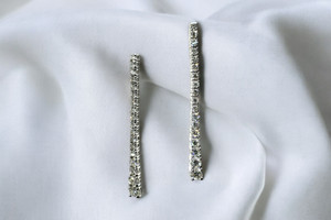 DIAMOND DROP STRAND EARRINGS, GRADUATED