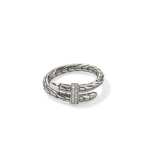 John Hardy Spear ring in sterling silver with pavé diamonds — RBP986802DI John Hardy Spear ring in sterling silver with pavé diamonds — RBP986802DI