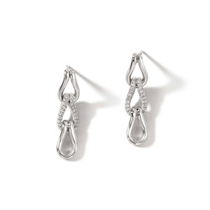 JOHN HARDY: Surf Link Earrings, Sterling Silver, Diamonds | EBP9011792DI JOHN HARDY: Surf Link Earrings, Sterling Silver, Diamonds | EBP9011792DI