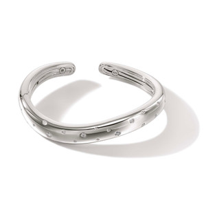 JOHN HARDY: Surf Hinged Cuff, Silver, Diamonds | CBP9011172DI JOHN HARDY: Surf Hinged Cuff, Silver, Diamonds | CBP9011172DI