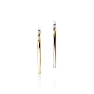 John Hardy JH Essential Hoop Earring – Gold & Sterling Silver 34.5 mm [EZZ98711]