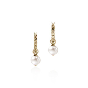 JOHN HARDY: JH Essential Pearl Hoop Earring, Gold, 16MM | EGG987261 JOHN HARDY: JH Essential Pearl Hoop Earring, Gold, 16MM | EGG987261