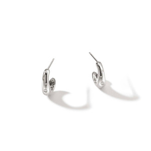 JOHN HARDY: Surf J Hoop Earring, Silver, Diamonds, 15MM | EBP9011232DI JOHN HARDY: Surf J Hoop Earring, Silver, Diamonds, 15MM | EBP9011232DI