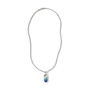 JOHN HARDY: Carved Tag Necklace, Silver, Gold, Gemstones | NMZS9009655MOPLPZ JOHN HARDY: Carved Tag Necklace, Silver, Gold, Gemstones | NMZS9009655MOPLPZ