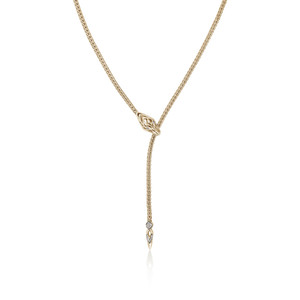 John Hardy Naga Lariat – 14K Yellow Gold with Diamonds 2.5 mm [NGGX6034922DI]