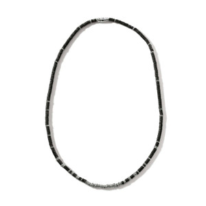 John Hardy Heishi 4 mm Beaded Necklace – Sterling Silver with Hardstones (Black Onyx) [NMS900987BON]