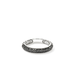 JOHN HARDY: JH Essential Pavé Band Ring, Sterling Silver, Gemstones, 3.5MM | RBS987054BLS JOHN HARDY: JH Essential Pavé Band Ring, Sterling Silver, Gemstones, 3.5MM | RBS987054BLS