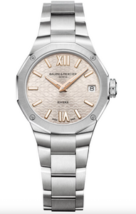 BAUME MERCIER: LADIES RIVIERA QUARTZ 33MM, WARM SILVER | 10675 BAUME MERCIER: LADIES RIVIERA QUARTZ 33MM, WARM SILVER | 10675
