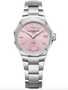 BAUME MERCIER: LADIES RIVIERA QUARTZ 33MM,  PINK | 10812 BAUME MERCIER: LADIES RIVIERA QUARTZ 33MM,  PINK | 10812