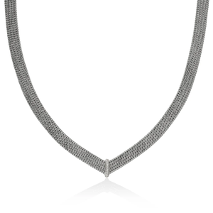 John Hardy Icon Link Necklace Sterling Silver & Diamonds 12 mm – Front View – NBP9009882DI
