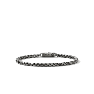 JOHN HARDY: Box Chain Bracelet, Dark Silver, 3.7MM | BU98803SMBRD JOHN HARDY: Box Chain Bracelet, Dark Silver, 3.7MM | BU98803SMBRD