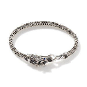 JOHN HARDY: Naga Bracelet, Sterling Silver, Pavé, 5MM | BBS601334BLSBN JOHN HARDY: Naga Bracelet, Sterling Silver, Pavé, 5MM | BBS601334BLSBN