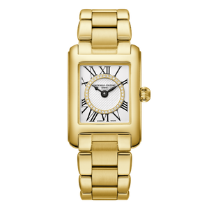 Frederique Constant Classics Carrée 21×30 mm Silver-Tone Dial – Front View – FC-200MCDC35B Frederique Constant Classics Carrée 21×30 mm Silver-Tone Dial – Front View – FC-200MCDC35B