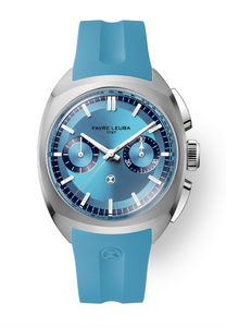 FAVRE LEUBA: Chief Chronograph, Ice Blue Dial, Rubber | 00.20101.113.04.304 FAVRE LEUBA: Chief Chronograph, Ice Blue Dial, Rubber | 00.20101.113.04.304