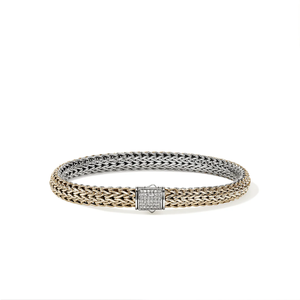 JOHN HARDY: Icon Bracelet, Reversible, 14K Gold, Sterling Silver, Diamonds, 6.5MM | BUZZP9909042RVDI JOHN HARDY: Icon Bracelet, Reversible, 14K Gold, Sterling Silver, Diamonds, 6.5MM | BUZZP9909042RVDI