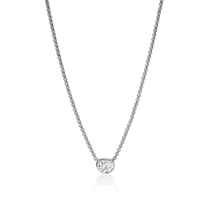 JH Lovestruck necklace in reclaimed sterling silver with 0.75 TCW lab-grown diamond, front view JH Lovestruck necklace in reclaimed sterling silver with 0.75 TCW lab-grown diamond, front view