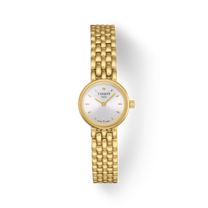 Tissot Lovely 19.5 mm front view silver dial yellow-gold PVD case and bracelet
 Tissot Lovely 19.5 mm front view silver dial yellow-gold PVD case and bracelet