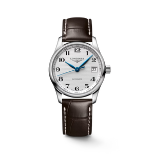 Longines Master Collection Automatic 34 mm Silver Barleycorn Dial Brown Alligator Strap [L2.357.4.78.3]