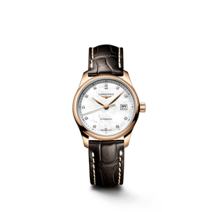 Longines Master Collection Automatic 29 mm Silver Opaline Dial 18K Rose Gold Brown Alligator Strap [L2.257.8.87.3]