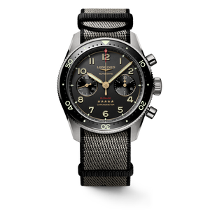 Longines Spirit Flyback Titanium Automatic Chronograph 42 mm Anthracite Dial Titanium & Grey NATO Strap [L3.821.1.53.2]