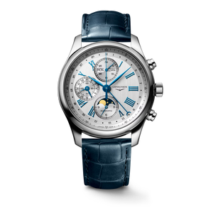 Longines Master Collection Chronograph Opaline Ivory Dial With Calendar & Moonphase Blue Alligator Strap Automatic 42 mm [L2.773.4.71.2]