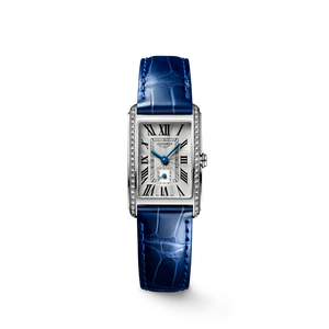 Longines DolceVita Silver “Flinqué” Dial With Diamond Set Case Blue Alligator Strap Quartz 20.80 × 32.00 mm [L5.255.0.71.7]