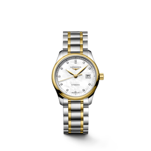 Longines Master Collection Automatic 29 mm White Mother-of-Pearl Diamond Dial Two-Tone Steel & 18K Yellow Gold Bracelet [L2.357.5.87.7]