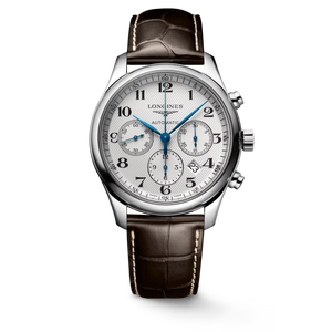 Longines Master Collection Silver Barleycorn Dial Brown Alligator Leather Strap Automatic Chronograph 42 mm [L2.759.4.78.3]