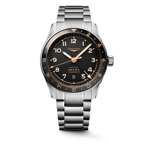 Longines Spirit Zulu Time Black Matt Dial Stainless Steel Bracelet Automatic GMT 42 mm [L3.812.4.50.6]