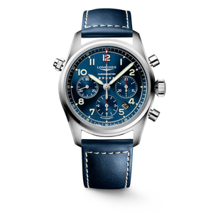 Longines Spirit Chronograph Sunray Blue Dial Blue Leather Strap Automatic Chronograph 42 mm [L3.820.4.93.0]