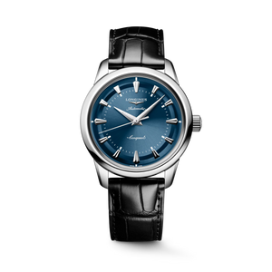 Longines Conquest Heritage Automatic 38 mm Blue Lacquered Polished Dial Alligator Strap [L1.649.4.92.2]