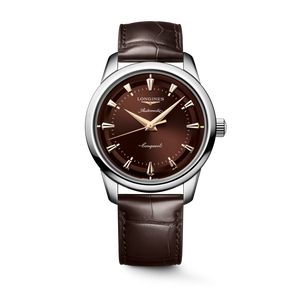 Longines Conquest Heritage Automatic 40 mm Brown Lacquered Dial Alligator Strap [L1.650.4.62.2]