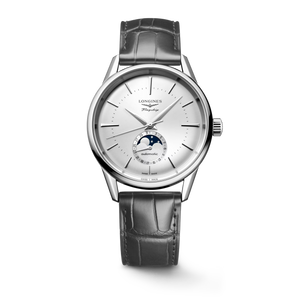 Longines Flagship Heritage Moonphase Automatic 38.50 mm Sunray Silver Dial Alligator Strap [L4.815.4.72.2]