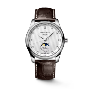 Longines Master Collection Automatic Moonphase Silver Barleycorn Dial Stainless Steel Case & Black Alligator Strap 40 mm [L2.909.4.77.3]