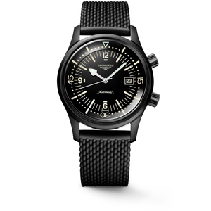 Longines Legend Diver Automatic Black Lacquered Dial Black PVD Stainless Steel Case & Black Rubber Strap 42 mm [L3.774.2.50.9]