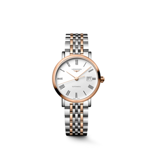 Longines Elegant Collection Automatic White Matt Dial Stainless Steel & 18 k Rose Gold Cap Bracelet 29 mm [L4.310.5.18.7]