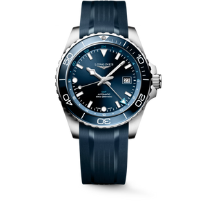 Longines HydroConquest GMT Automatic Sunray Blue Dial Stainless Steel & Blue Rubber Strap 43 mm [L3.890.4.96.9]