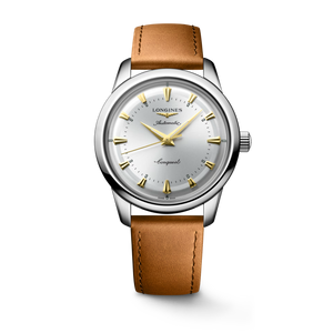 Longines Conquest Heritage Automatic Opaline Ivory Dial Brown Leather Strap 40 mm [L1.650.4.72.2]