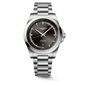 Longines Conquest Automatic Sunray Black Dial with Diamond Markers Stainless Steel Bracelet 41 mm [L3.830.4.57.6]