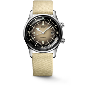 Longines Legend Diver Automatic Black Dial Beige Nylon Strap 42 mm [L3.774.4.30.2]
