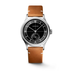 Longines Heritage Classic Automatic Black Sector Dial Brown Leather Strap 38.5 mm [L2.828.4.53.2]