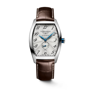 Longines Evidenza Automatic Silver “Flinqué” Dial Brown Alligator Leather Strap Tonneau Case [L2.642.4.73.4]