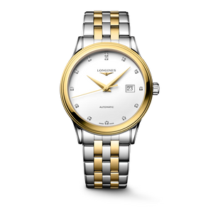 Longines Flagship Classic Automatic White Matt Dial Stainless Steel & Yellow PVD Bracelet 40 mm [L4.984.3.17.7]