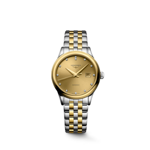 Longines Flagship Classic Automatic Gilt Dial Stainless Steel & Yellow PVD Bracelet 30 mm [L4.374.3.38.7]