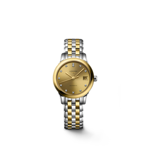 Longines Flagship Classic Automatic Gilt Dial with Diamond Hour Markers Stainless Steel & Yellow PVD Bracelet 26 mm [L4.274.3.37.7]