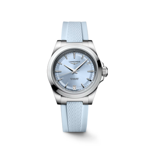 Longines Conquest Automatic Blue Sunray Dial Blue Rubber Strap 34 mm [L3.430.4.92.9]