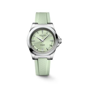 Longines Conquest Automatic Green Sunray Dial Green Rubber Strap 34 mm [L3.430.4.02.9]