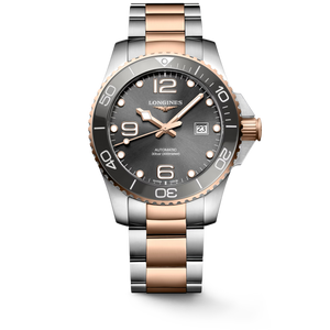 Longines HydroConquest Automatic Sunray Grey Dial Steel & Red PVD Bracelet 43 mm [L3.782.3.78.7]