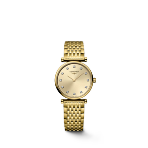 La Grande Classique de Longines Quartz Gilt Dial with Diamonds 24 mm [L4.209.2.37.8]
