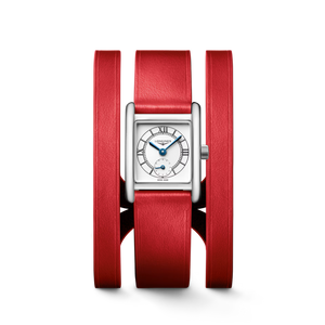 Longines Mini DolceVita Quartz Opaline Ivory Dial 21.5 × 29 mm Red Leather Strap [L5.200.4.75.0]